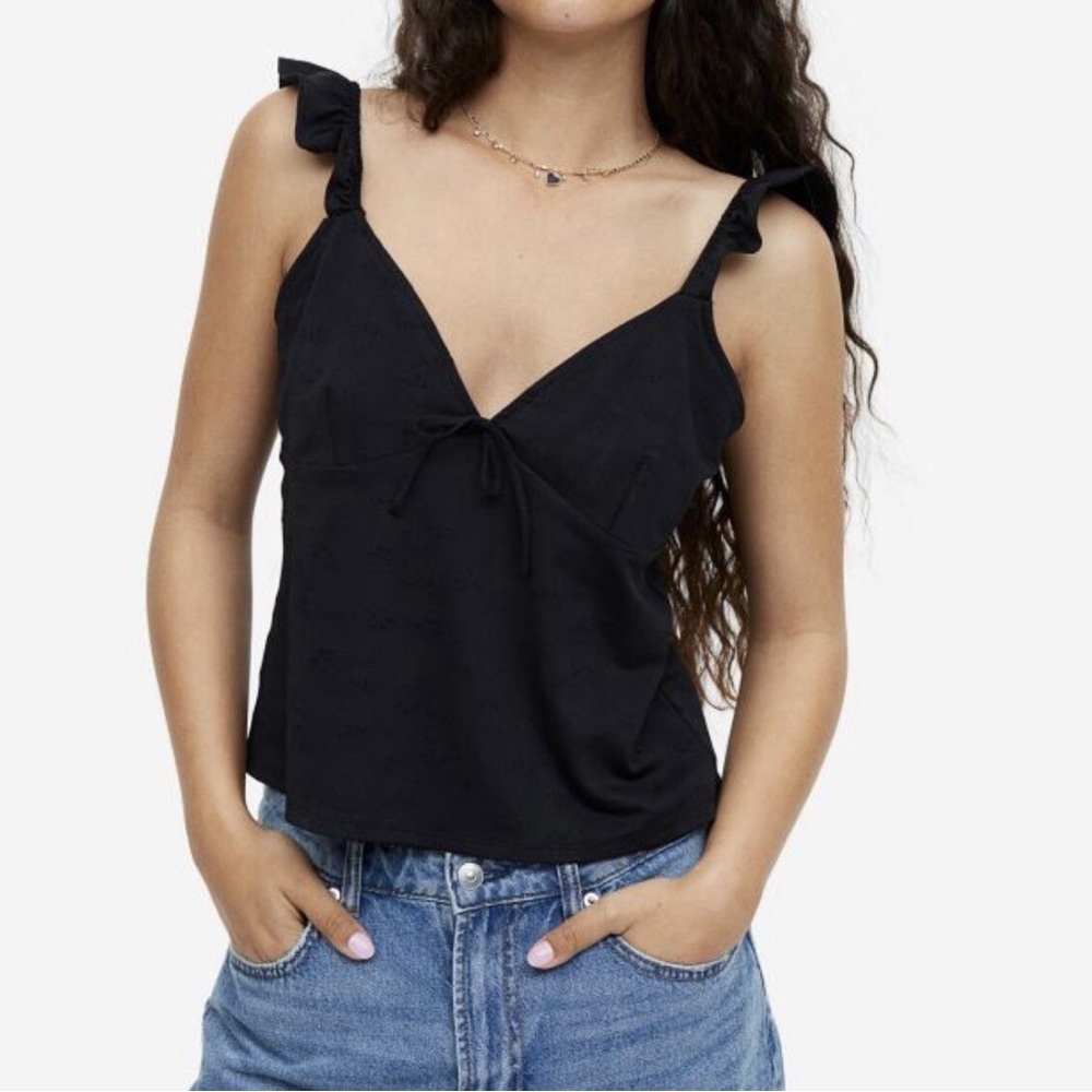 H&M Open Back Ruffle Strap Tank